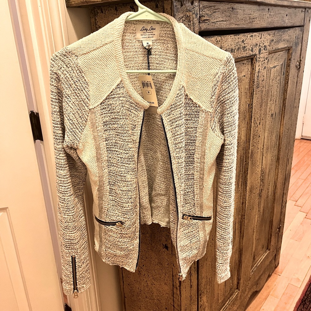 New with tags jacket sweater zip up from lucky lotus